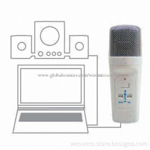 Wired handheld microphone with LCD